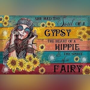 Retro Gypsy/Hippie Tin Sign